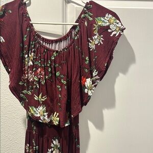 Floral Burgundy Dress
